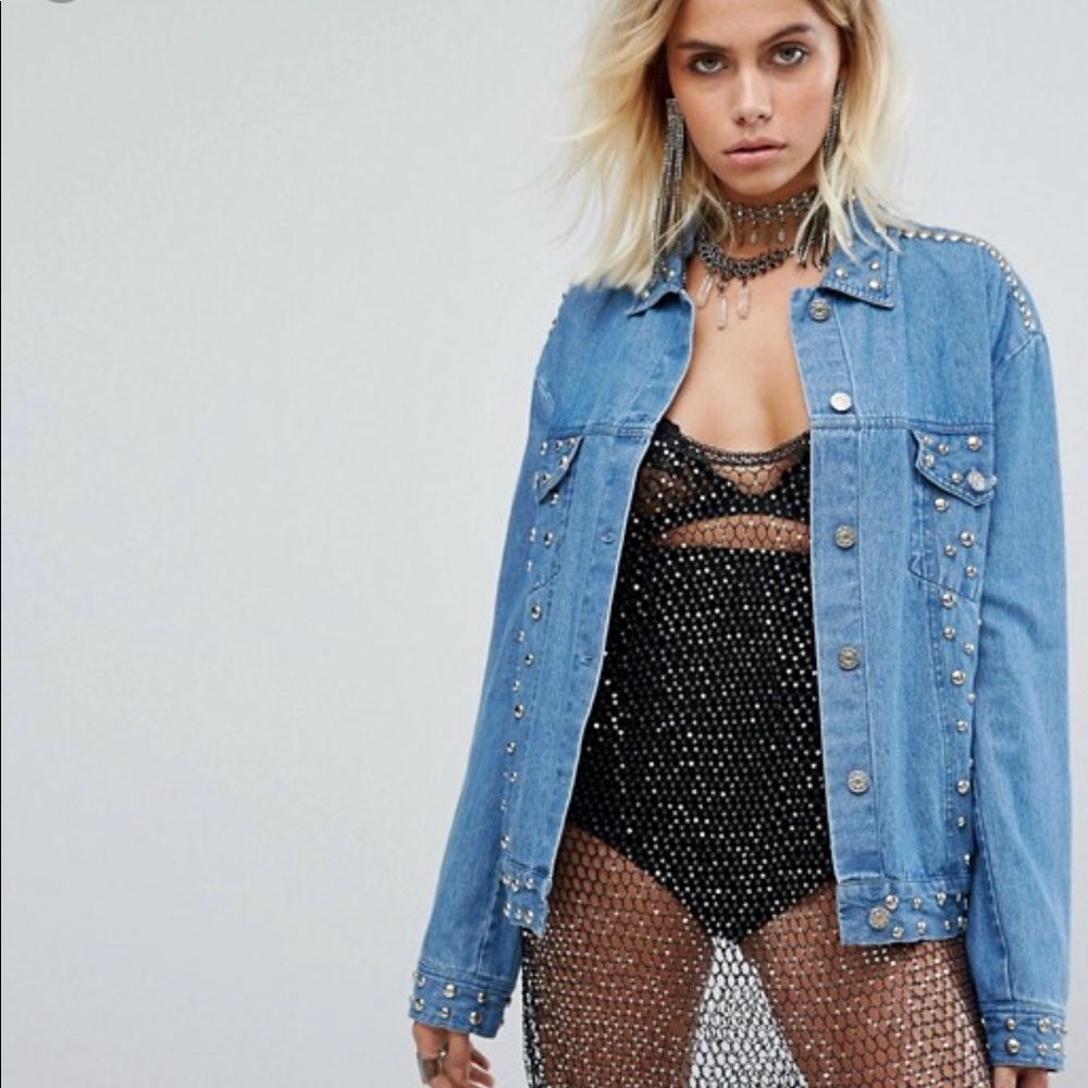 Sacred Hawk Studded Denim Jacket